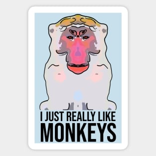 I Just Really Like Monkeys Magnet